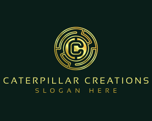 Digital Coin Letter C logo design