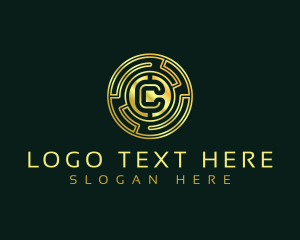 Blockchain - Digital Coin Letter C logo design