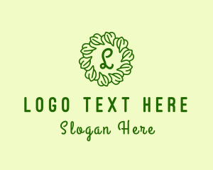 Vegan - Ornament Leaf Vines logo design