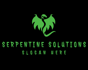 Serpentine - Myth Flying Serpent logo design