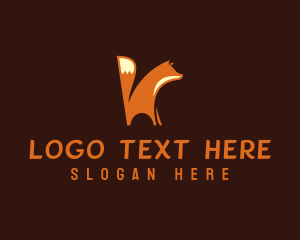 Wildlife Center - Orange Fox Letter R logo design