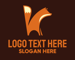 Coyote - Orange Fox Letter R logo design