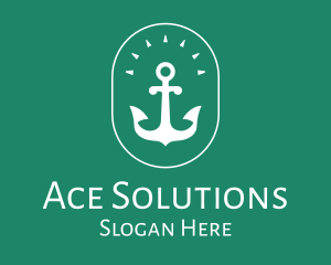 Stylish Marine Anchor logo design