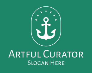 Stylish Marine Anchor logo design