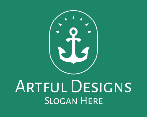 Stylish Marine Anchor logo design