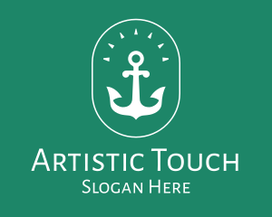 Stylish Marine Anchor logo design