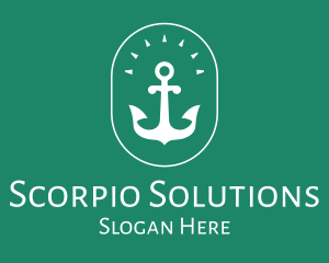 Stylish Marine Anchor logo design