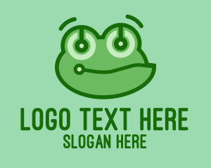 Computer Service - Cute Tech Frog logo design
