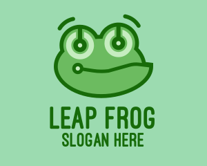 Cute Tech Frog logo design