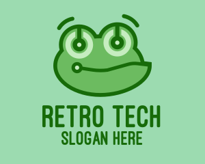 Cute Tech Frog logo design