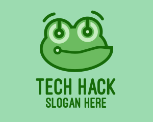 Cute Tech Frog logo design