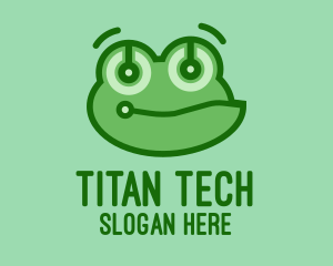 Cute Tech Frog logo design