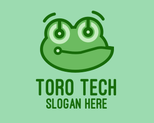 Cute Tech Frog logo design