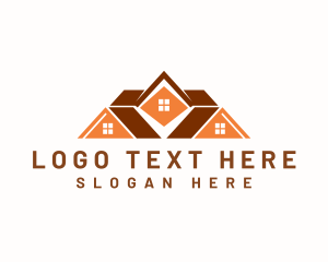 Apartment - House Roofing Construction logo design