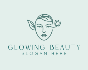 Facial Treatment - Leaves Flower Woman Face logo design