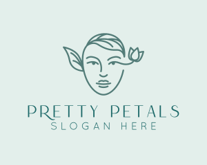 Leaves Flower Woman Face logo design