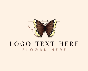 Geography - Mourning Cloak Butterfly Montana logo design