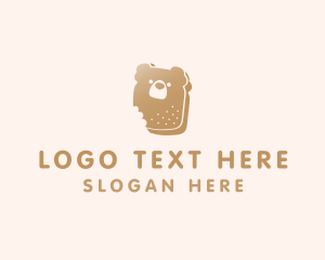 Loaf - Bear Bread Bite logo design