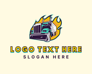 Vehicle - Truck Fire Shipment logo design
