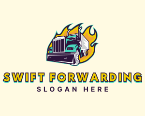 Truck Fire Shipment logo design