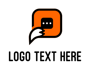Messenger - Fox Chat Software logo design