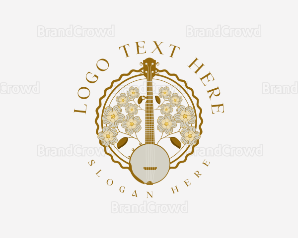 Banjo Music Instrument Logo