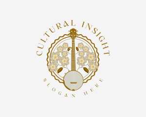 Banjo Music Instrument logo design