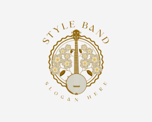 Banjo Music Instrument logo design