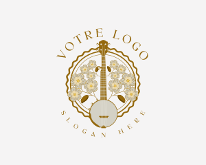 Aerophone - Banjo Music Instrument logo design