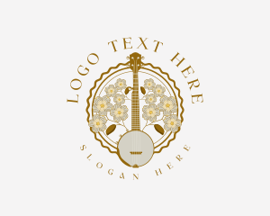Tartan - Banjo Music Instrument logo design