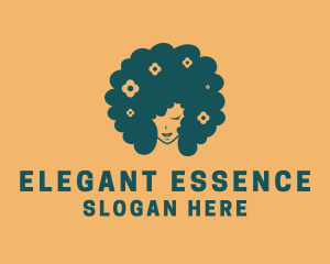 Beautiful Afro Hair Woman  logo design