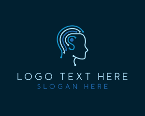 Brain - Digital Tech Cyber Network logo design