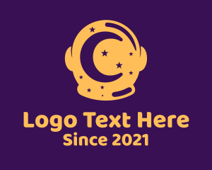 Horoscope - Moon Astronaut Helmet logo design