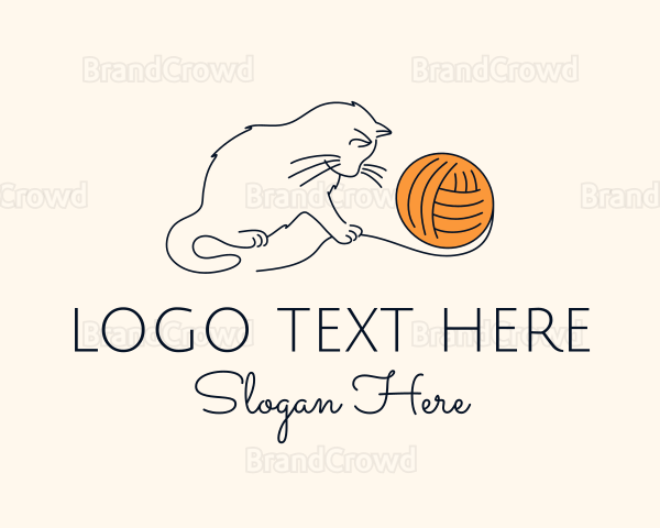 Cat Yarn Thread Logo