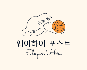 Cat Yarn Thread logo design