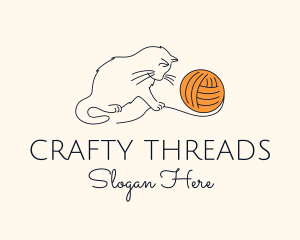 Yarn - Cat Yarn Thread logo design