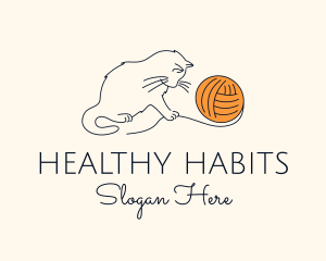 Cat Yarn Thread logo design