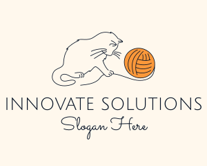 Cat - Cat Yarn Thread logo design