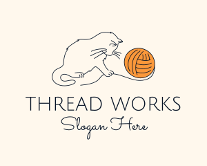 Thread - Cat Yarn Thread logo design