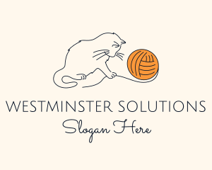 Cat Yarn Thread logo design