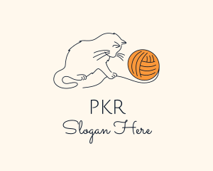 Cat Yarn Thread logo design