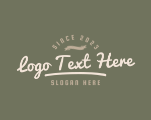 Typography - Vintage Retro Hipster Banner logo design