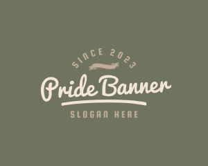 Vintage Retro Hipster Banner logo design