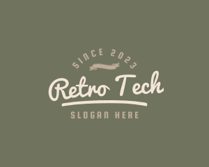 Vintage Retro Hipster Banner logo design