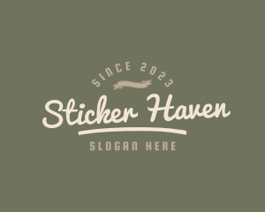 Vintage Retro Hipster Banner logo design