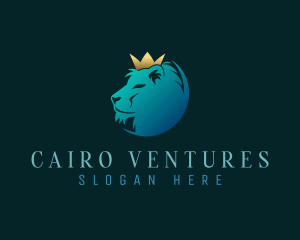 Elegant Crown Lion logo design