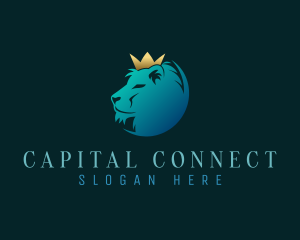 Elegant Crown Lion logo design