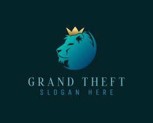 Hunting - Elegant Crown Lion logo design