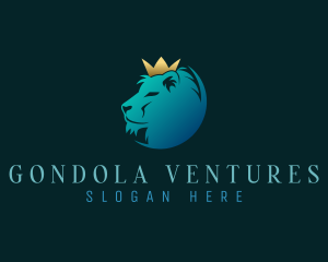 Elegant Crown Lion logo design