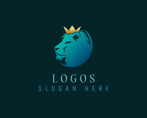 Wild - Elegant Crown Lion logo design